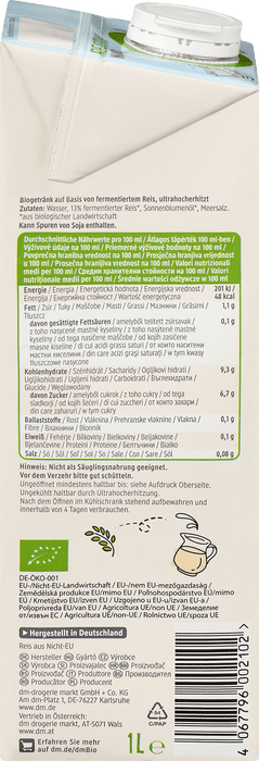 Био натурална оризова напитка, 1 l