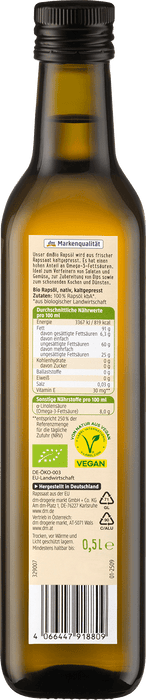 Био нерафинирано рапично олио, 500 ml