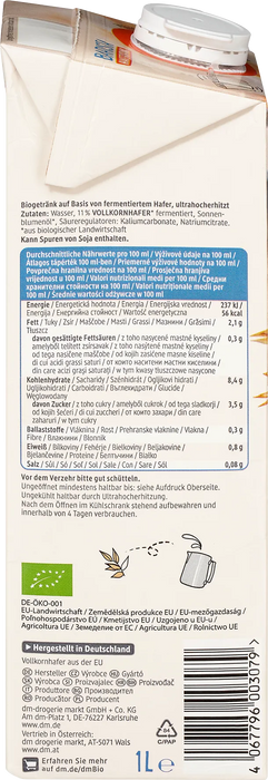 Био овесена напитка Barista, 1 l