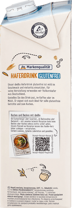Био овесена напитка без глутен, 1 l