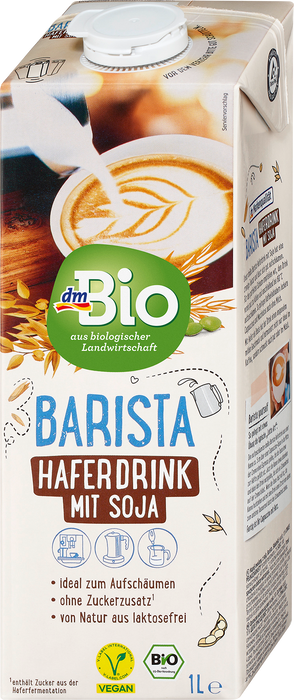 Био овесена напитка със соя Бариста, 1 l