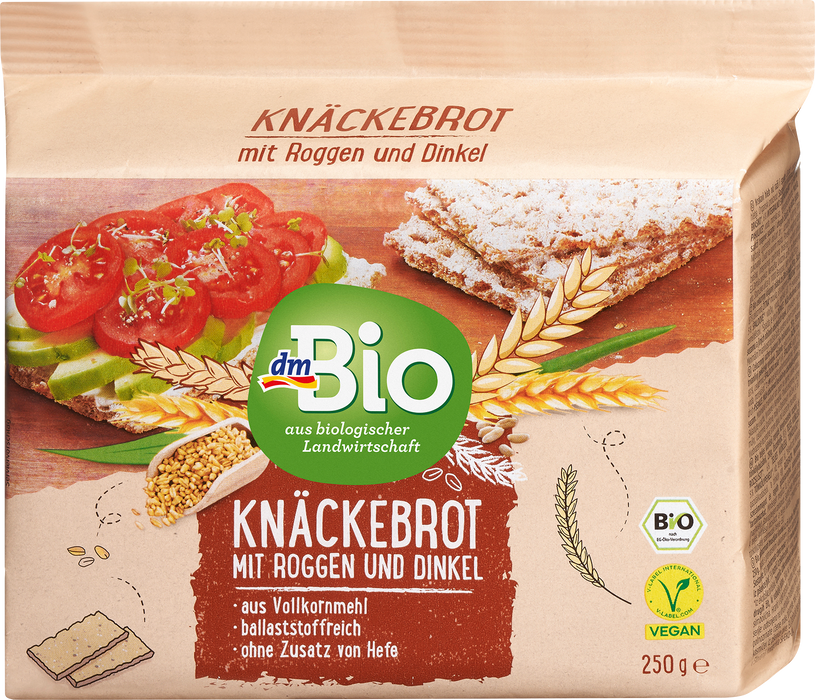 Био пълнозърнести крекери от ръж и спелта, 250 g