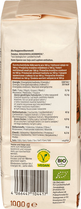 Био пълнозърнесто ръжено брашно, 1 000 g