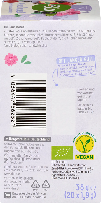 Био плодов чай Deine Auszeit (20 x 1,9 g), 38 g