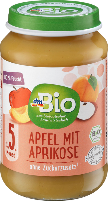 Био пюре от ябълка и кайсия, 190 g