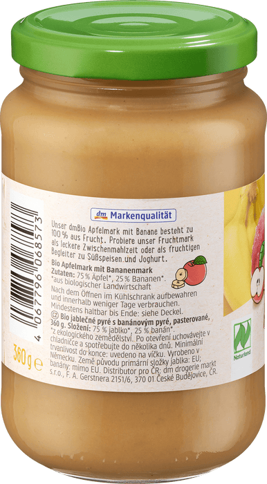 Био пюре от ябълки и банани, 360 g
