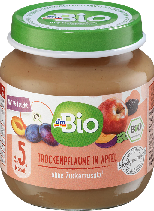 Био пюре от ябълки и сушени сливи, 125 g