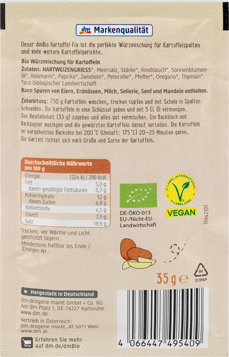 Био смес от подправки за картофи, 35 g