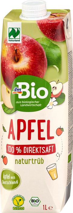 Био сок от ябълки, естествено мътен, 1 l