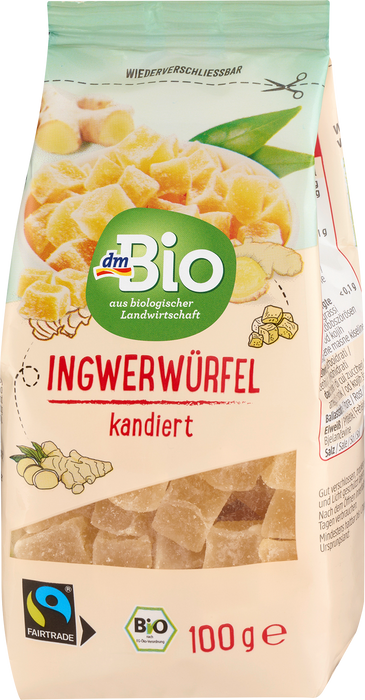 Био захаросани кубчета джинджифил, 100 g