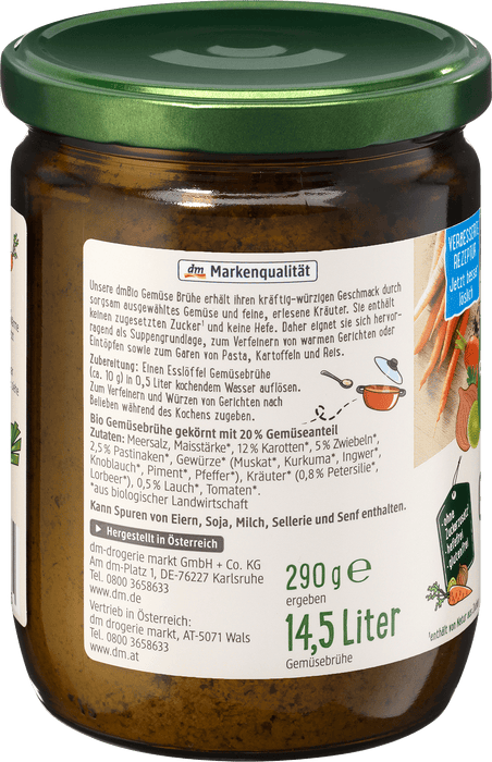 Био зеленчуков бульон в буркан, 290 g