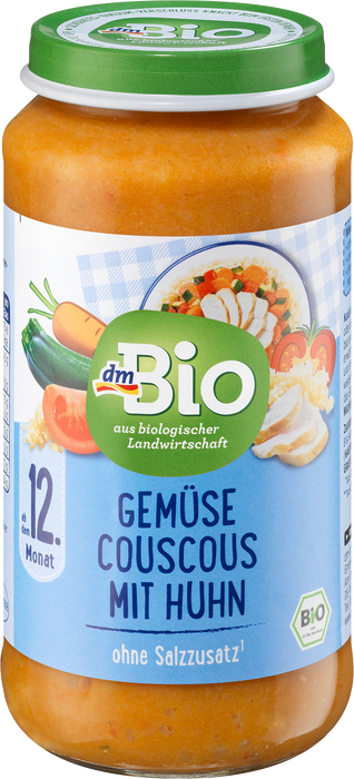 Био зеленчуково меню с кускус и пилешко, 250 g