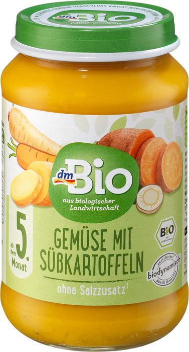 Био зеленчуково пюре със сладки картофи, 5+м, 190 g