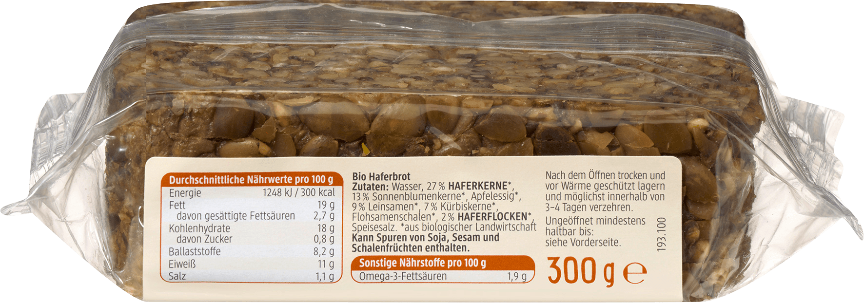 Овесен хляб със семена, 300 g