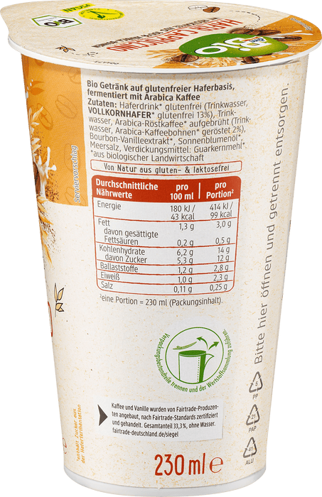 Овесена напитка Капучино, 230 ml