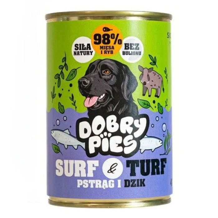 DOBRY PIES Surf & Turf Пъстърва и дива свиня - мокра храна