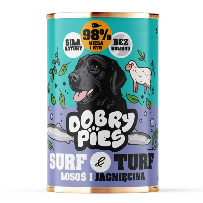 DOBRY PIES Surf & Turf Сьомга и агнешко - мокра храна