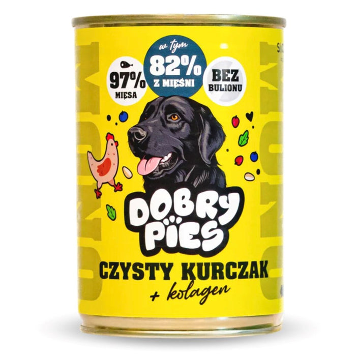 DOBRY PIES Mono Pure Пилешко + Колаген – мокра храна за кучета – 400 г