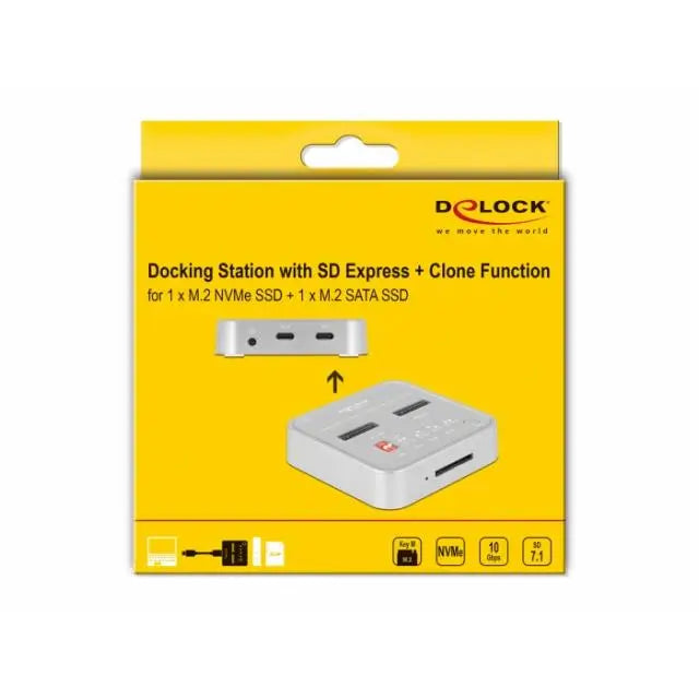 Докинг станция Delock 1 x M.2 NVMe SSD + 1 x