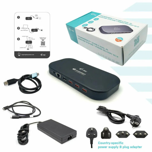 Докинг станция i-Tec TB3HDMIDOCKPD Черен