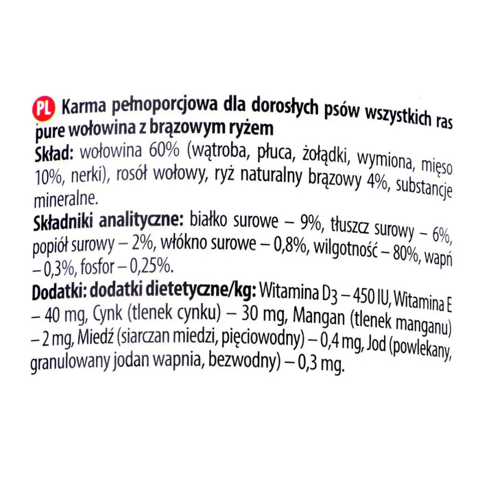 Dolina Noteci Premium Pure богата на телешко с кафяв ориз