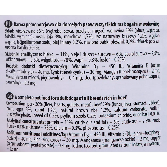 DOLINA NOTECI Premium Beef - Мокра храна за кучета - 400гр