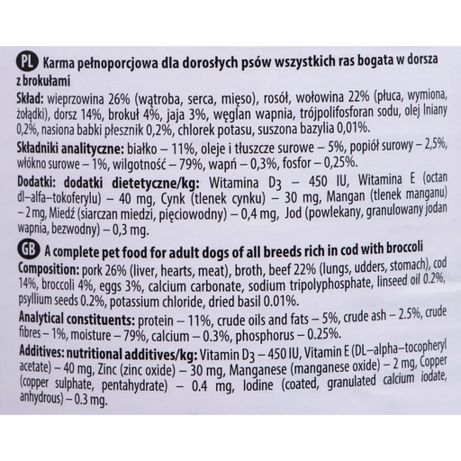 Dolina Noteci Premium богата на треска с броколи - мокра