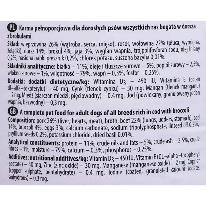 Dolina Noteci Premium богата на треска с броколи - мокра