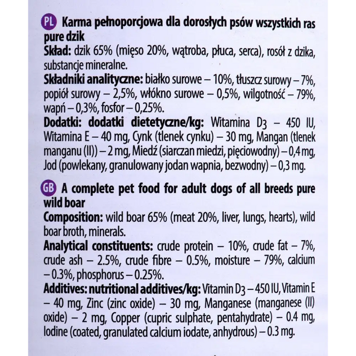DOLINA NOTECI Premium Pure богата на дивеч - мокра храна