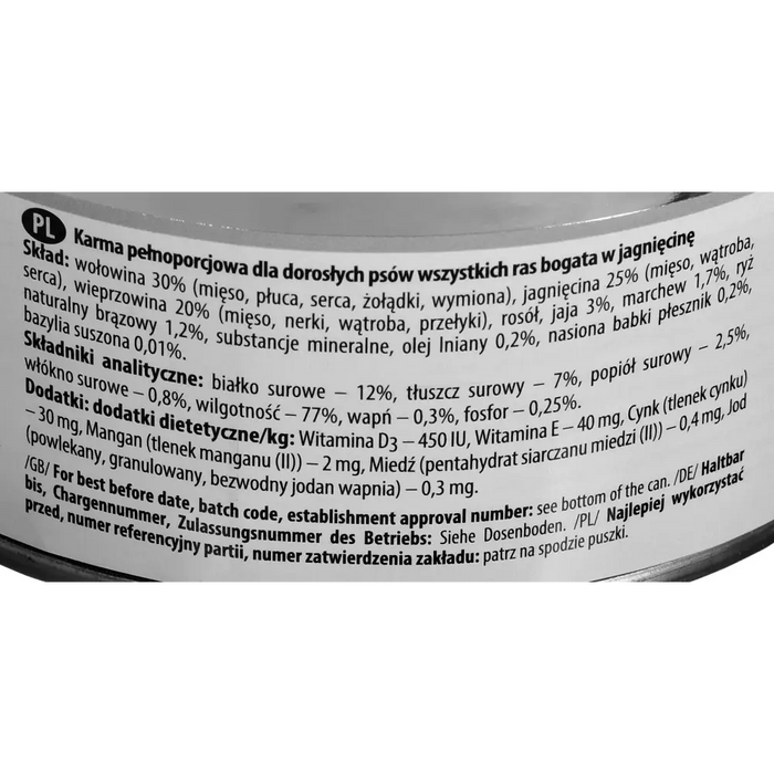 DOLINA NOTECI Premium Rich in lamb - Мокра храна за кучета