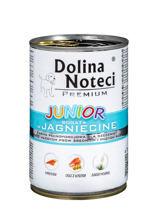 Dolina Noteci Premium Junior богата на агнешко - мокра храна за кученца от средни и големи породи - 400 г