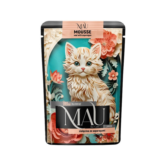 MAU Mousse Junior Телешко с аспержи - мокра храна за котки - 85 г
