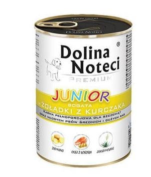 DOLINA NOTECI Premium Junior богата на пилешки воденички - мокра храна за кученца от средни и големи породи - 400 г
