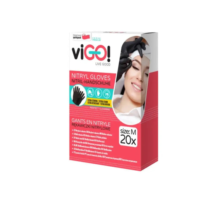 ДОМАКИНСКИ РЪКАВИЦИ НИТРИЛНИ М PREMIUM VIGO - ЧЕРНИ