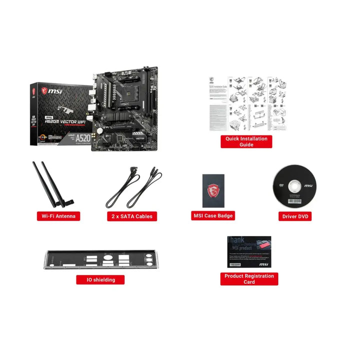 Дънна платка MSI MAG A520M VECTOR WIFI AMD A520 AMD AM4