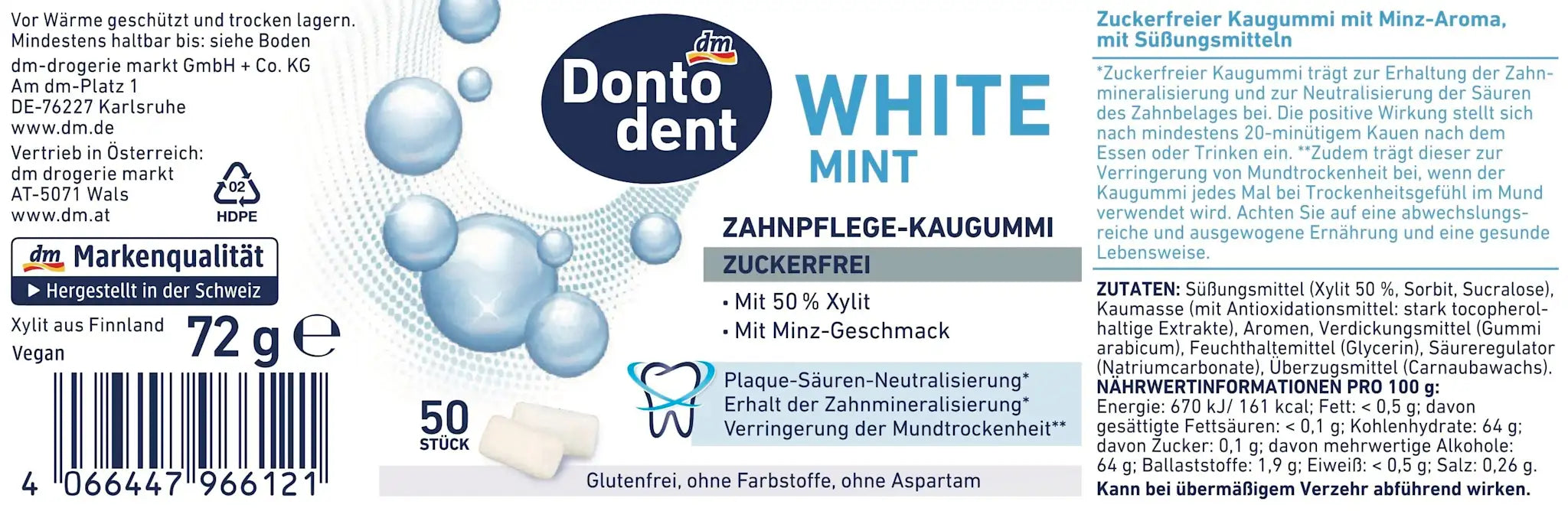 Дъвки White Mint, 50 бр