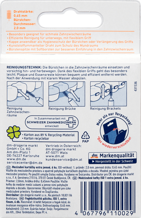 Интердентални стикове extra fine, ISO 1, 6 бр