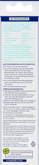 Накрайници за електрически четки за зъби Active Sensitive, 4 бр