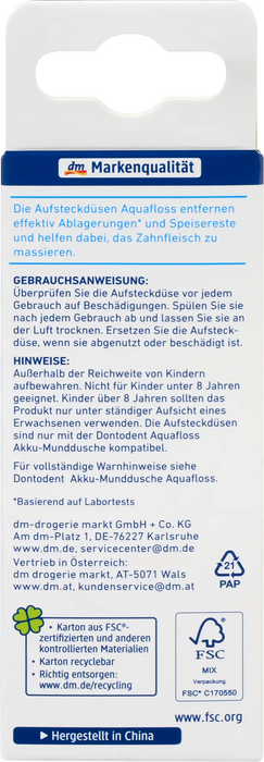 Накрайници за зъбен душ Aqua-Floss, 2 бр