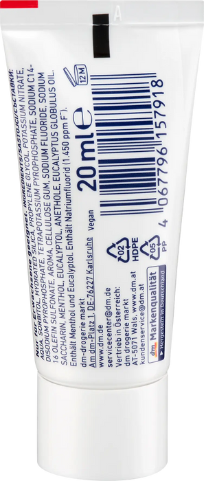 Паста за зъби Sensitive, практичен пробен размер, 20 ml