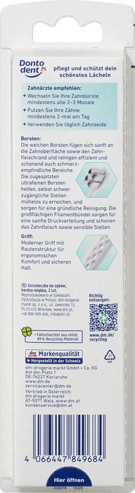 Четка за зъби Sensitive Pure Precision Ultra soft, различни цветове/мотиви, 2 бр