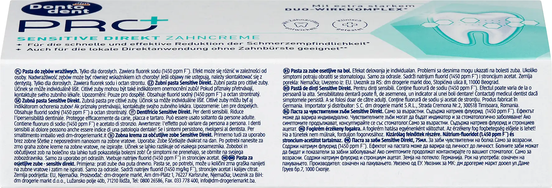 Паста за зъби PRO+ Sensitive Direkt, 75 ml