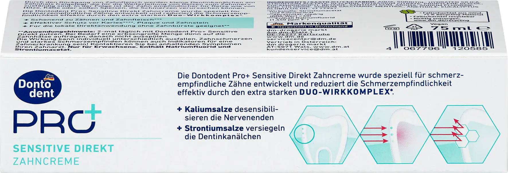 Паста за зъби PRO+ Sensitive Direkt, 75 ml