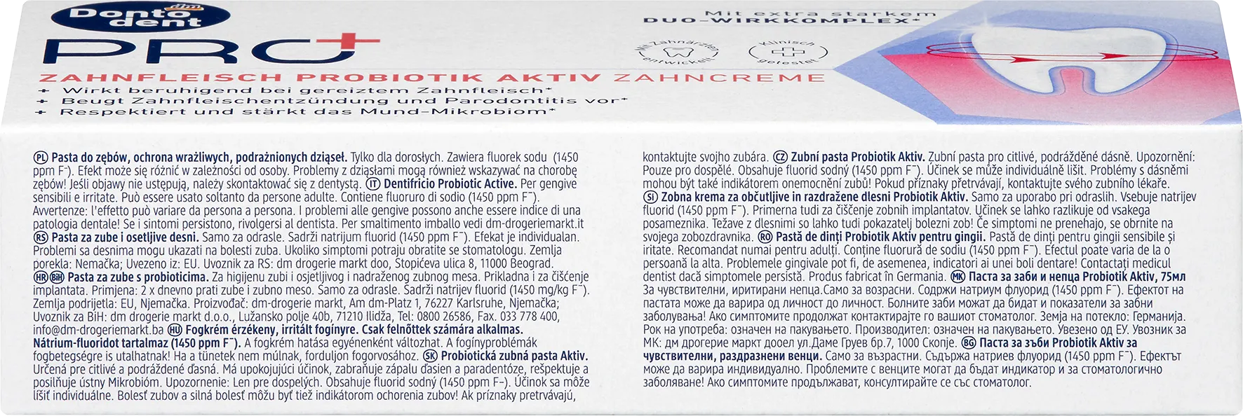 Паста за зъби с активен пробиотик за венци PRO+, 75 ml