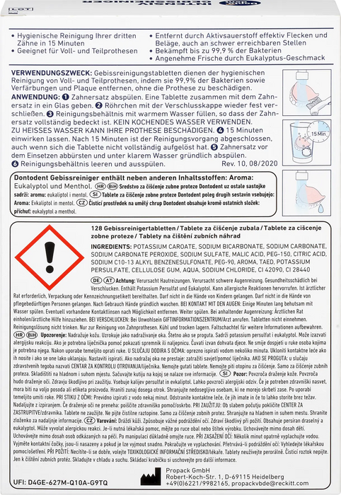 Таблетки за почистване на протези, 128 бр