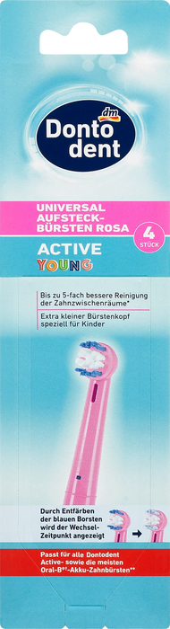 Универсални приставки за четки Active Young, розови, 4+г, 4 бр
