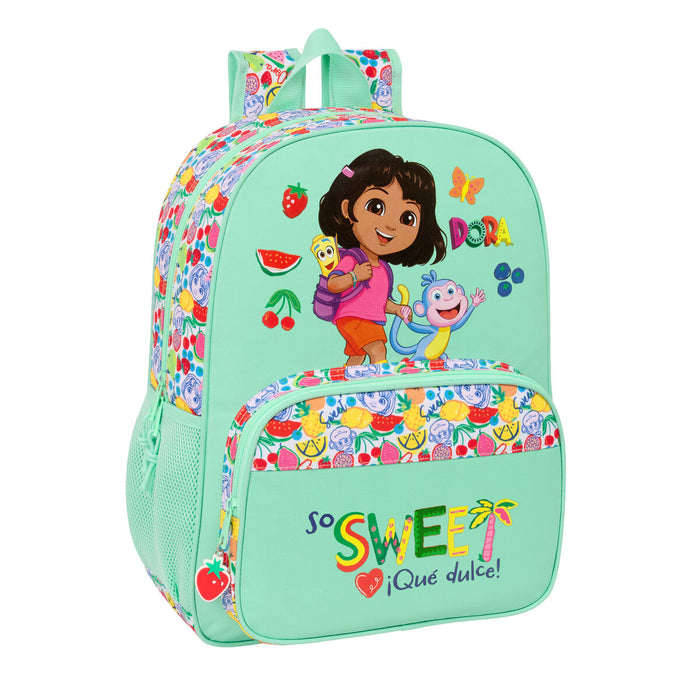 Училищна чанта Dora цвят тюркоаз 33 x 42 x 14 cm