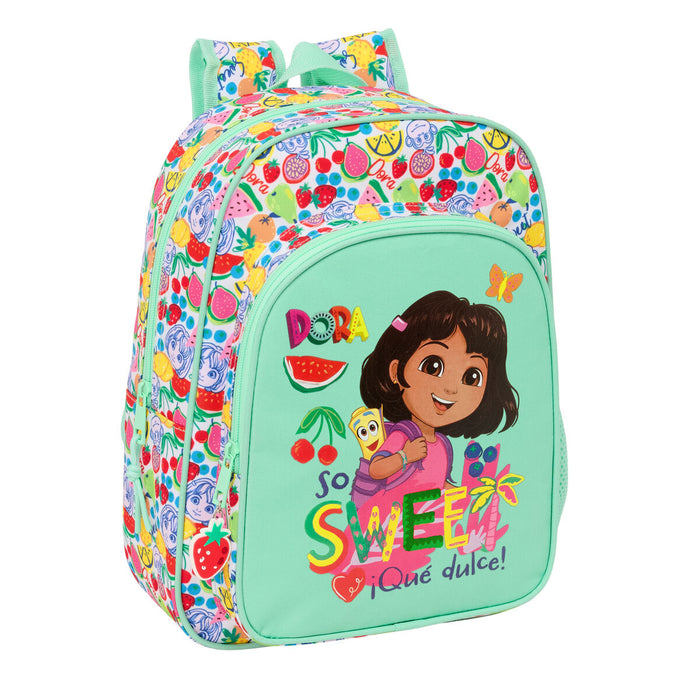 Училищна чанта Dora цвят тюркоаз 26 x 34 x 11 cm