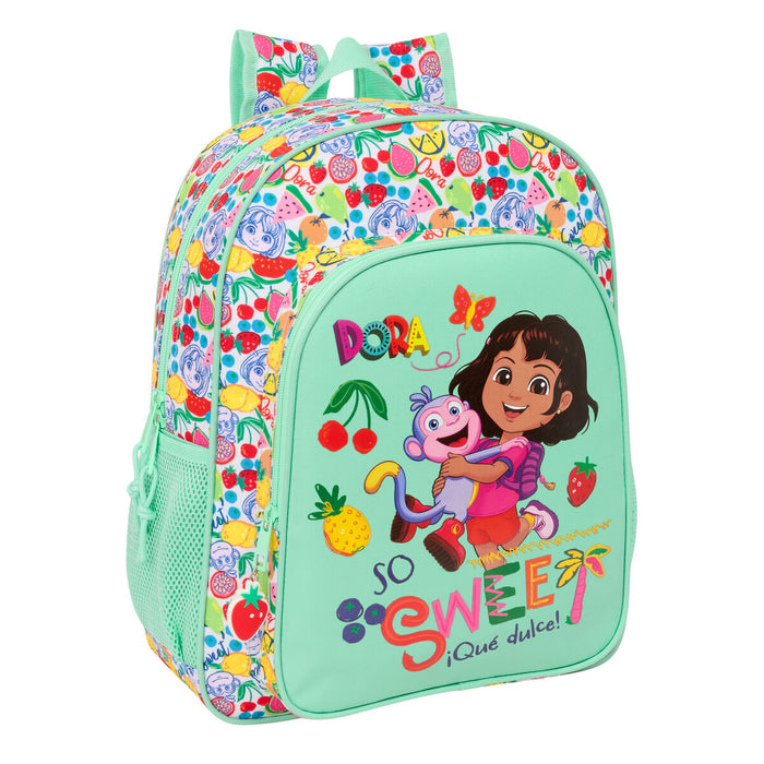 Училищна чанта Dora цвят тюркоаз 32 x 38 x 12 cm