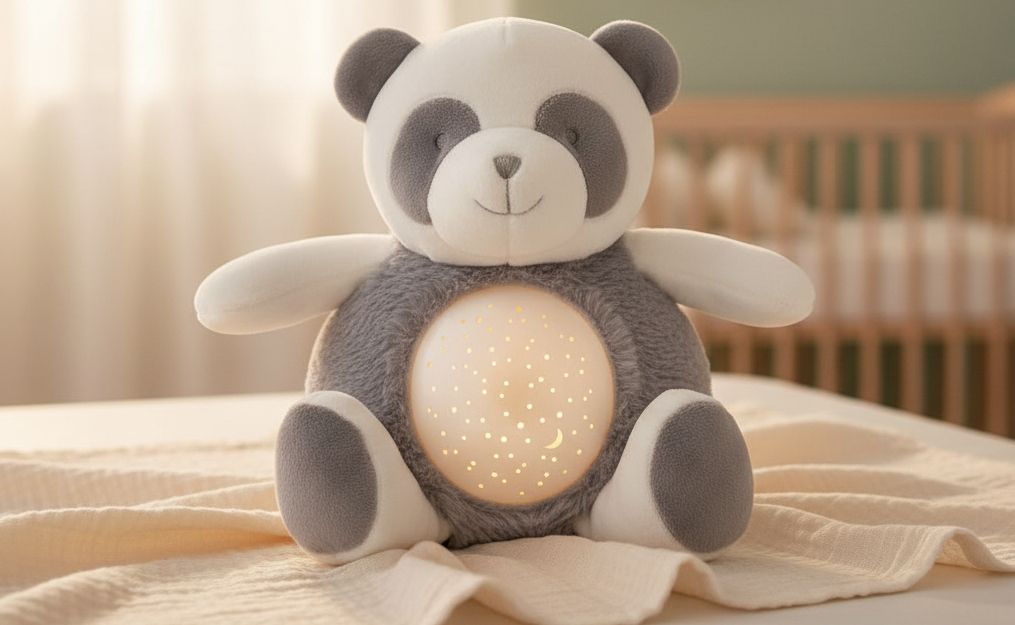 Плюшена нощна лампа Doudou - Панда, с музика, 20 cm